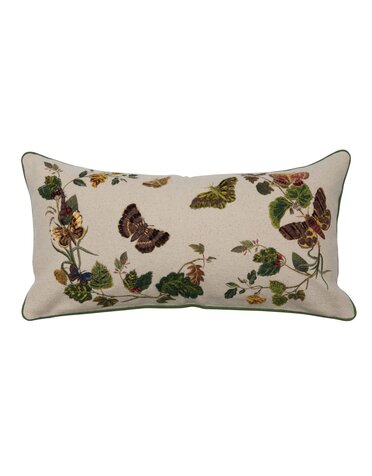 Lumbar Pillow with Butterflies & Flowers, 24"x 12"