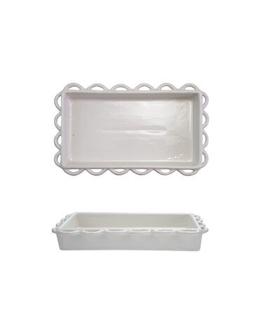 Decorative Scalloped Napkin Holder, Holds 7.5"x 4" Napkin