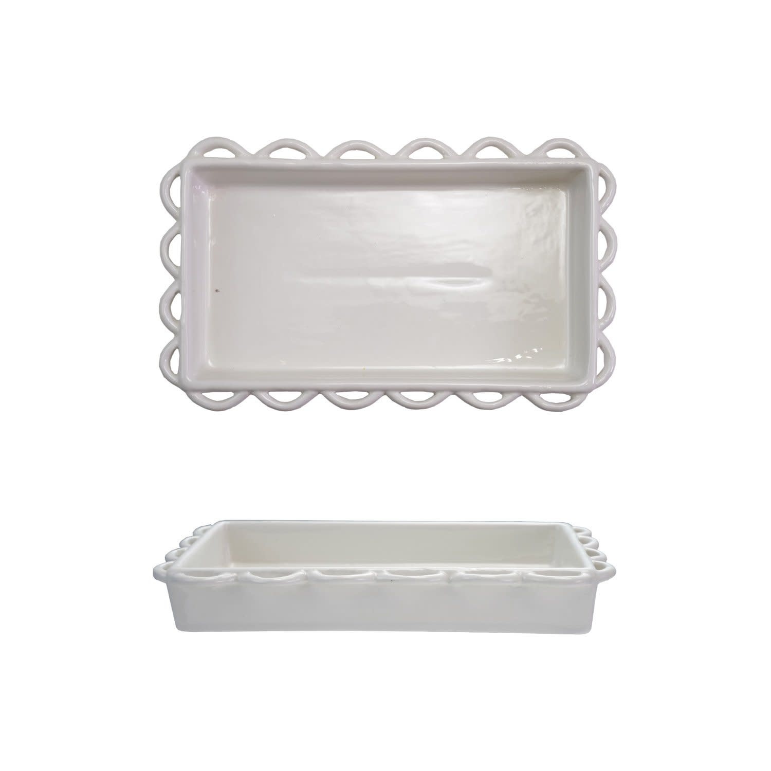 Decorative Scalloped Napkin Holder, Holds 7.5"x 4" Napkin