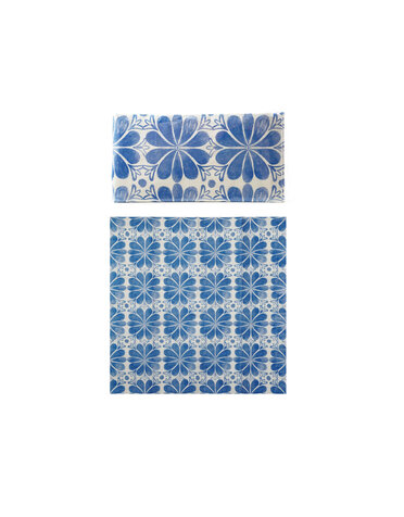 Paper Napkins with Tile Pattern, Set of 20, 7.5"x 4"