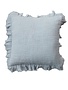 Square Cotton Double Cloth Pillow with Ruffled Edge, 20"