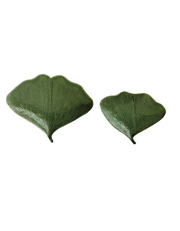 Gingko Leaf Shaped Plate, Set of 2, 7"x 6" & 5"x 3"