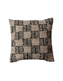 Square Woven Indoor/Outdoor Pillow with Block Pattern, 20"