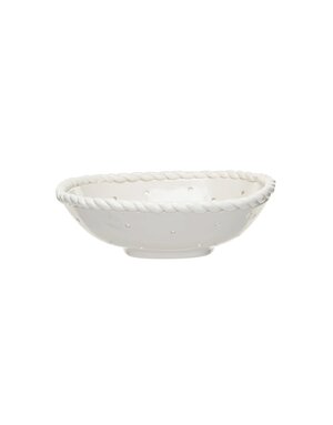 Stoneware Colander with Hand Twisted Edge, 10"x 3"