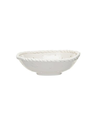 Stoneware Colander with Hand Twisted Edge, 10"x 3"