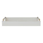 Wooden Tray with Metal Handles, White, 20"x 12"
