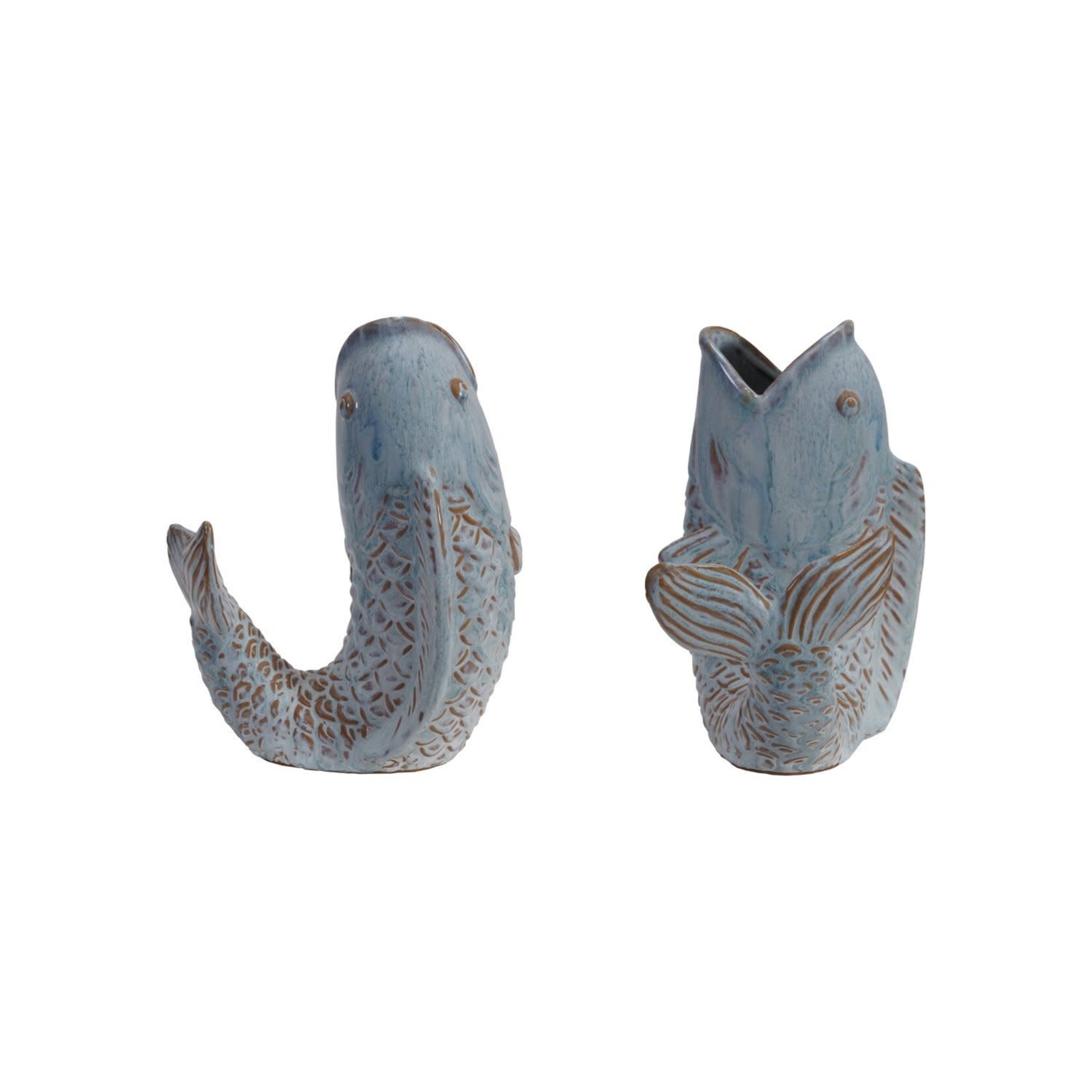 Fish Shaped Vase, 6"x 8"