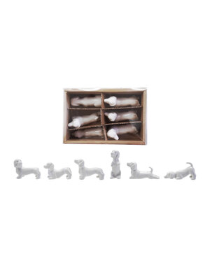 Stoneware Dogs in Box, Set of 6, 3"