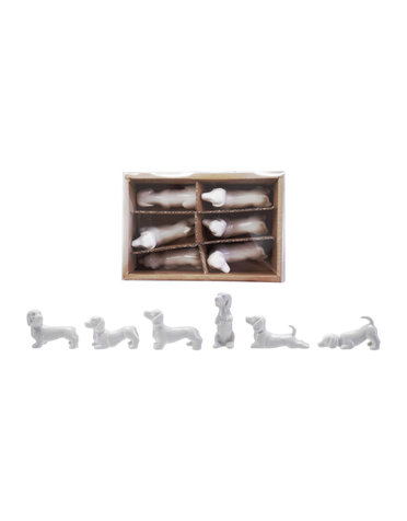 Stoneware Dogs in Box, Set of 6, 3"