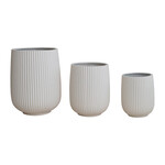 Lightweight Eco Stone Fluted Planter, Medium, Holds 14" Pot