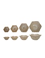Stoneware Flower Shaped Bowls, Set of 4, 6-3" Rnd