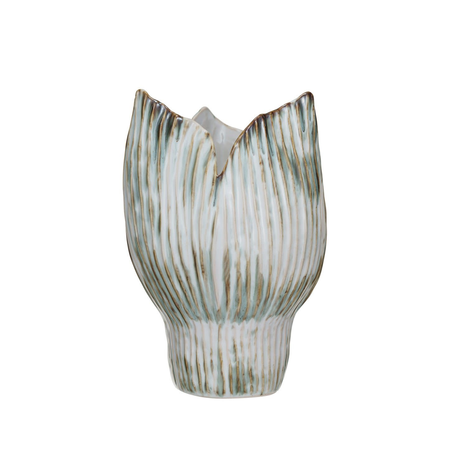 Pleated Sculptural Vase, 8"Rnd x 12"