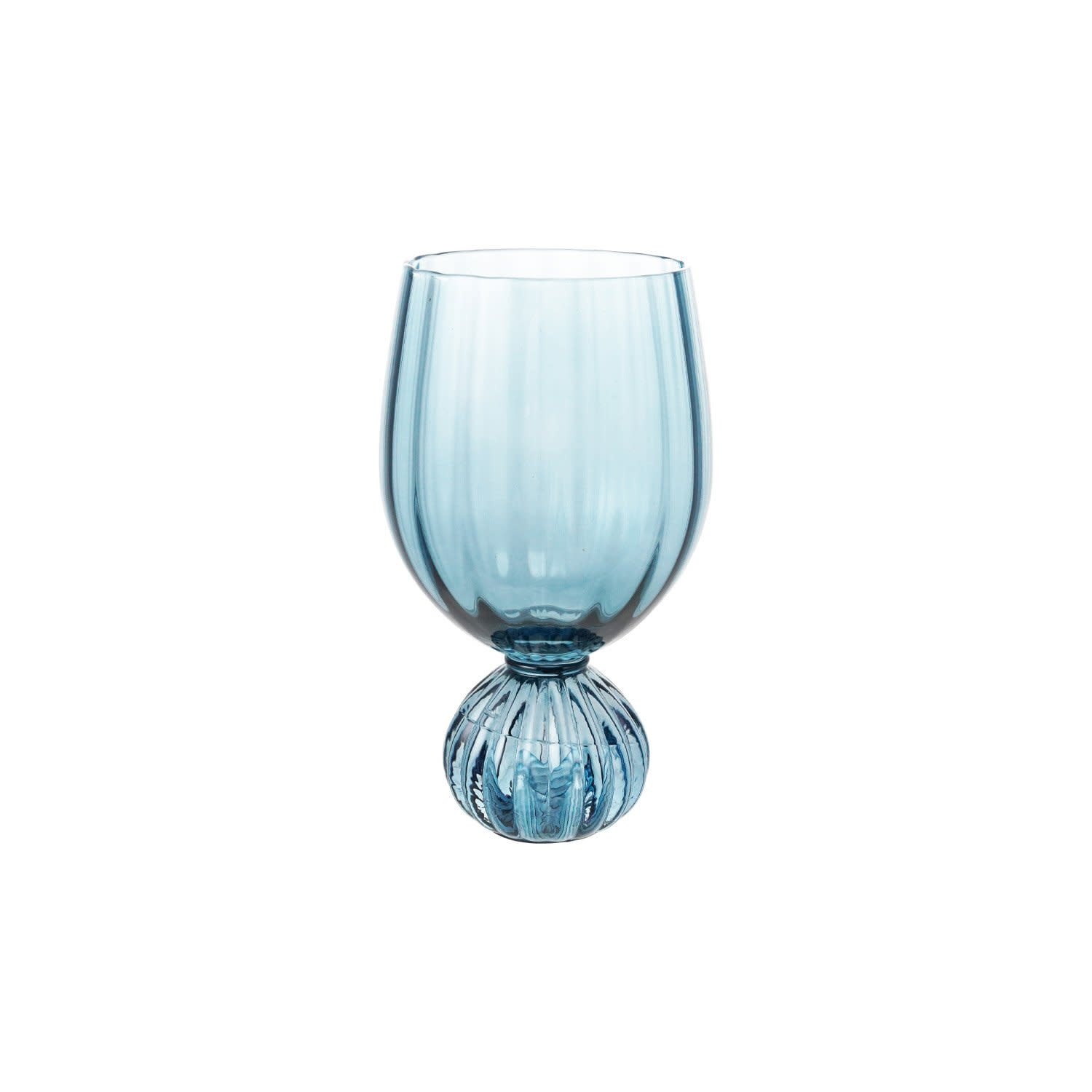 Pleated Footed Wine Glass, 14 oz