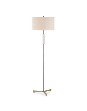 Brass and Marble Floor Lamp 64"