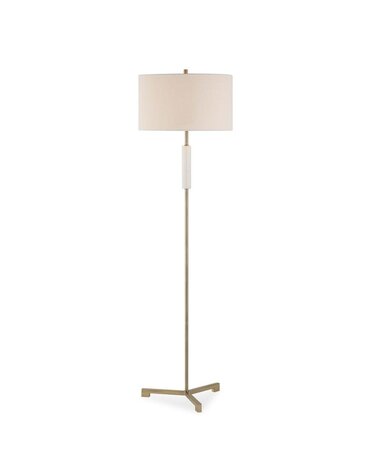 Brass and Marble Floor Lamp 64"