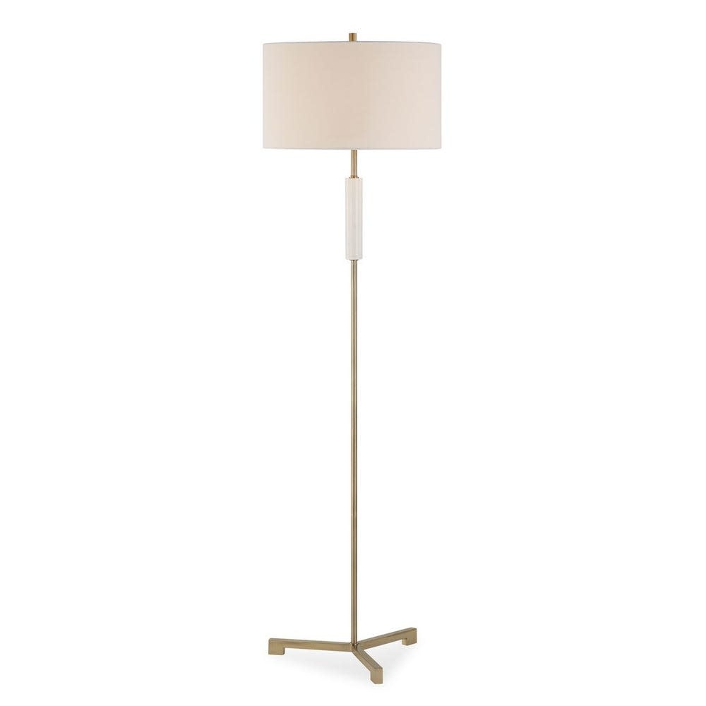 Brass and Marble Floor Lamp 64"