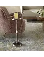 Bronze and Travertine Accent Table 9 W X 22 H X 9 D