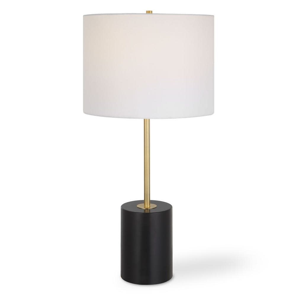 Matte Black and Gold Lamp 28"