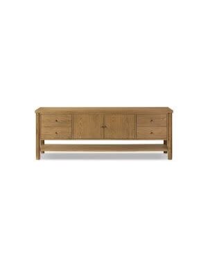 Roark Media Console, Amber Oak, 82 X 19.25 X 30, Furniture Available for Local Delivery or Pick Up
