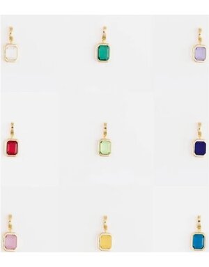 Michelle McDowell Charm Bar Birthstone & alphabet 18k Gold Plated
