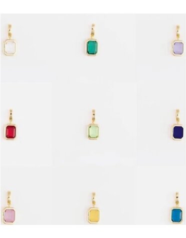 Michelle McDowell Charm Bar Birthstone & alphabet 18k Gold Plated