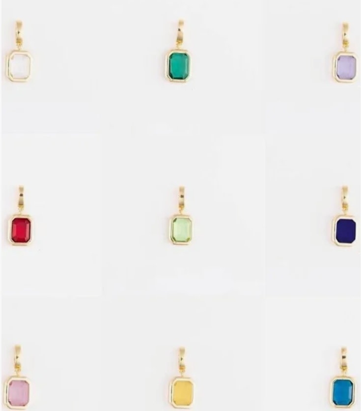 Michelle McDowell Charm Bar Birthstone 18k Gold Plated