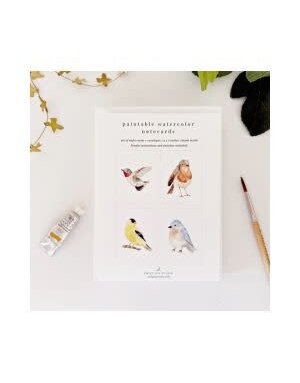 emily lex studio Paintable Notecards, Backyard Birds
