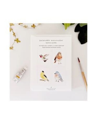 emily lex studio Paintable Notecards, Backyard Birds