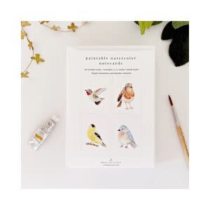 emily lex studio Paintable Notecards, Backyard Birds