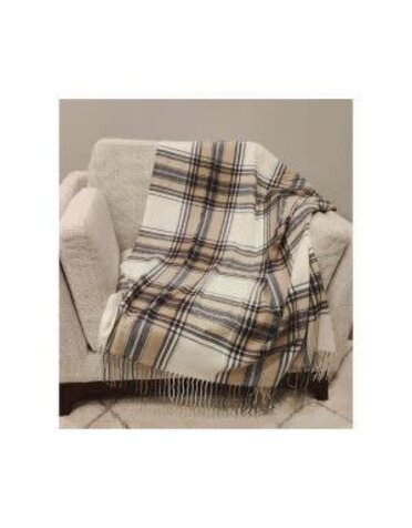 Fennco Styles Throw Blanket, Brown Classic Plaid, 50 X 60 in.