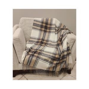 Fennco Styles Throw Blanket, Brown Classic Plaid, 50 X 60 in.