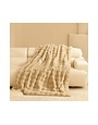 Fennco Styles Bubble Faux Fur Throw Blanket, Natural, 50 X 60 in.