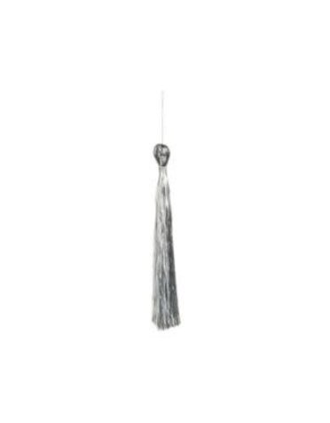 Silver Tinsel Tassel Ornament, 8.5 in.