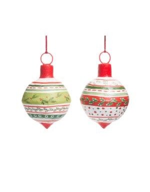 Pattern Christmas Paper Mache Ornament, 12 in., Assorted Designs