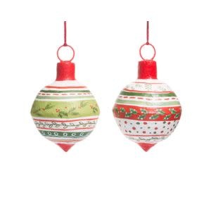 Pattern Christmas Paper Mache Ornament, 12 in., Assorted Designs