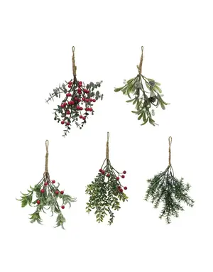 Hanging Faux Evergreen & Berry Bunch, Assorted