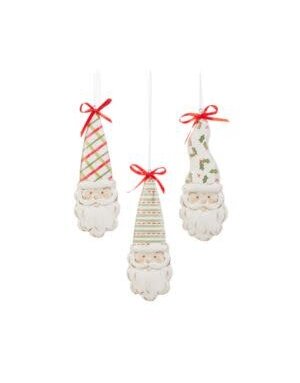 Pattern Santa Ornament, 5 in