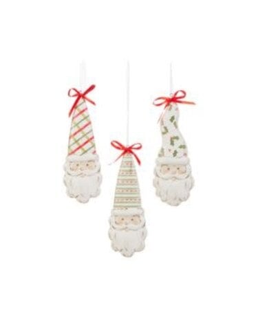Pattern Santa Ornament, 5 in