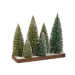 Bottle Brush Trees on Platform, 13 in.