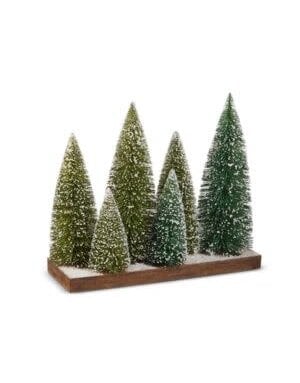 Bottle Brush Trees on Platform, 13 in. !!