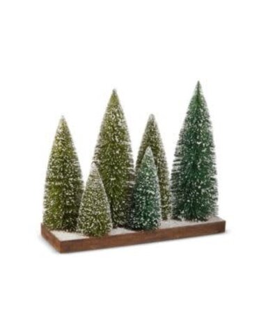 Bottle Brush Trees on Platform, 13 in. !!