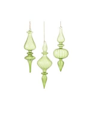 Green Transparent Finial Ornament, 10 in., Assorted