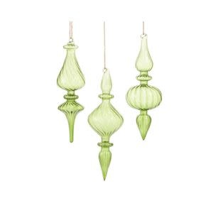 Green Transparent Finial Ornament, 10 in., Assorted