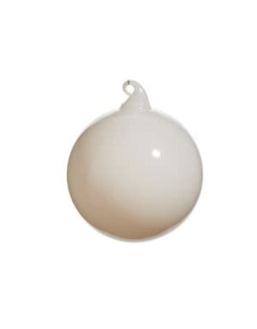 White Pearlescent Blown Glass Ornament, 4 in.