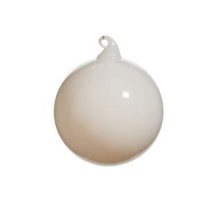 White Pearlescent Blown Glass Ornament, 4 in.