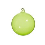 Apple Green Sheer Blown Glass Ball Ornament, 4 in.