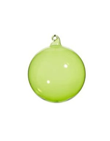 Apple Green Sheer Blown Glass Ball Ornament, 4 in.
