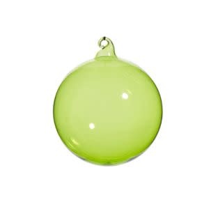 Apple Green Sheer Blown Glass Ball Ornament, 4 in.