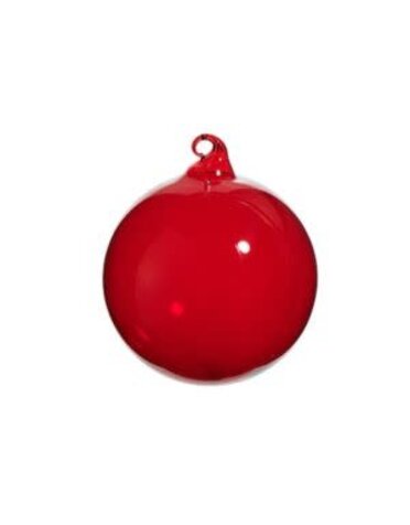 Red Opaque Blown Glass Ball Ornament, 4 in.