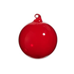 Red Opaque Blown Glass Ball Ornament, 4 in.